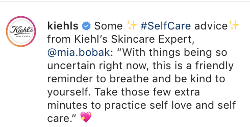A Kiehl’s skincare expert’s self-care advice.