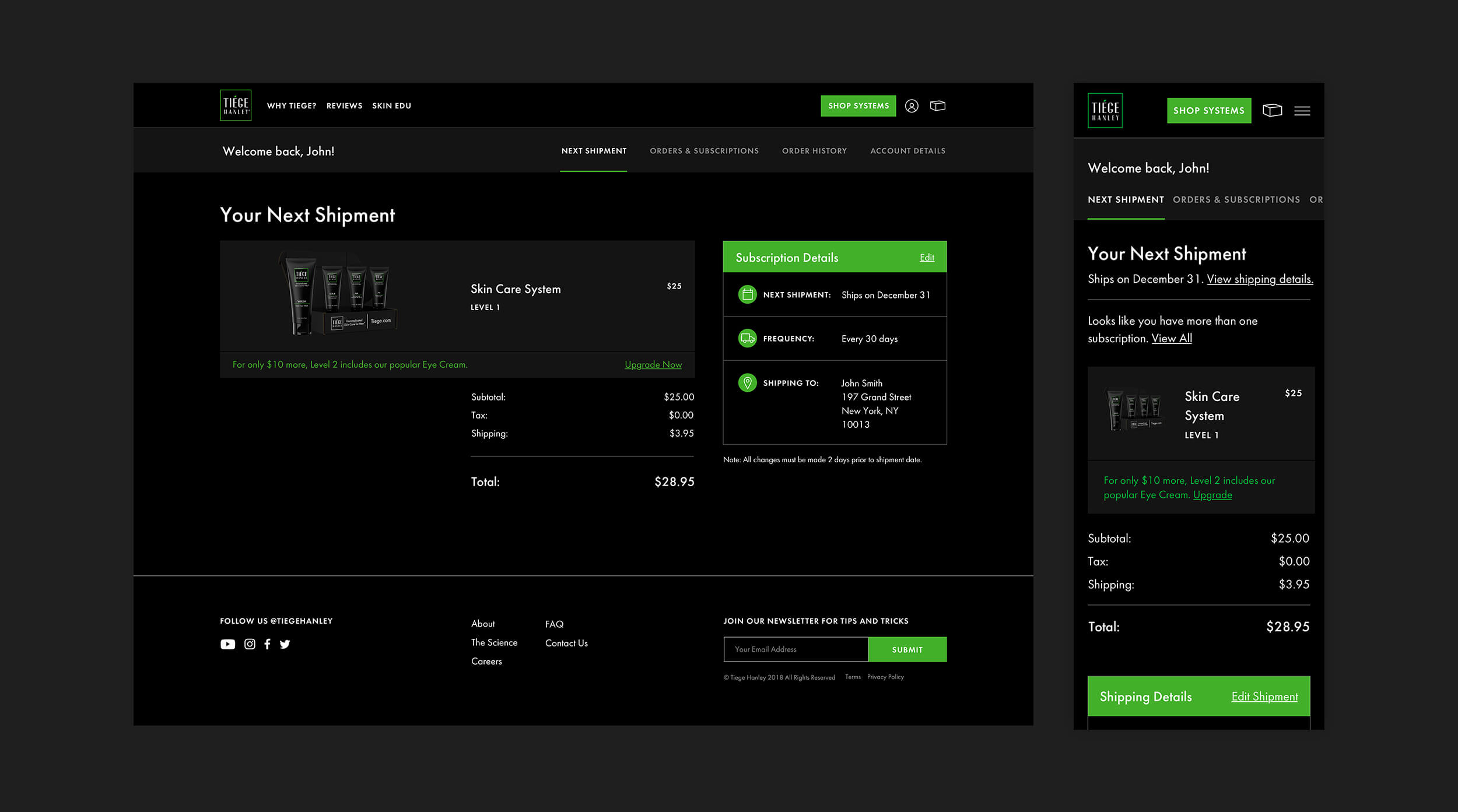 Barrel designed Tiege Hanley’s Recharge subscription dashboard.