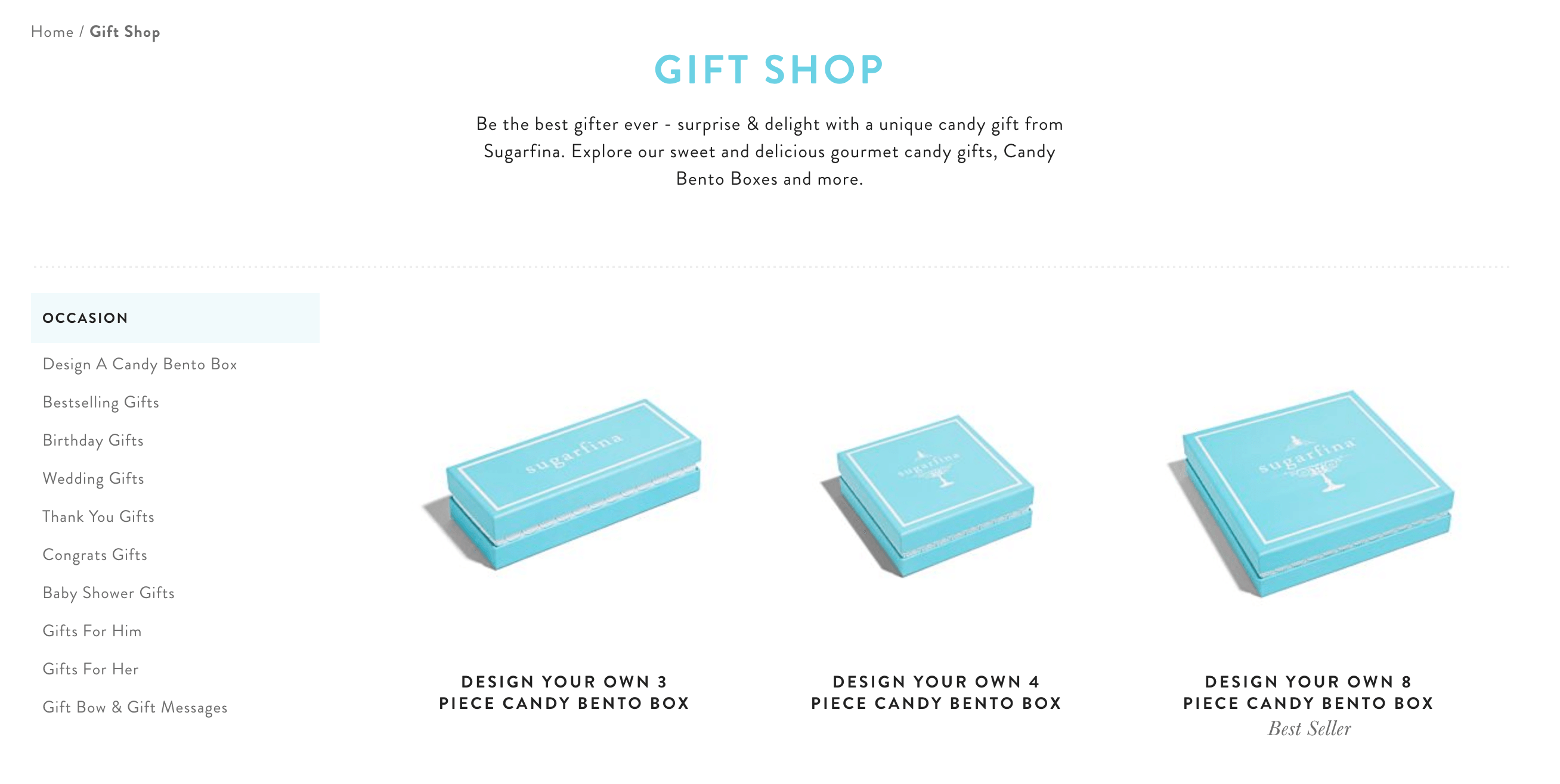 Sugarfina’s gift page.